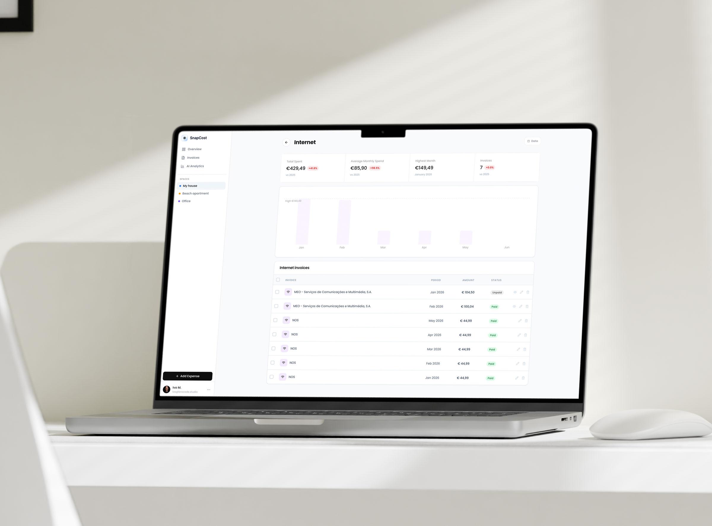 SnapCost — AI-powered invoice parsing