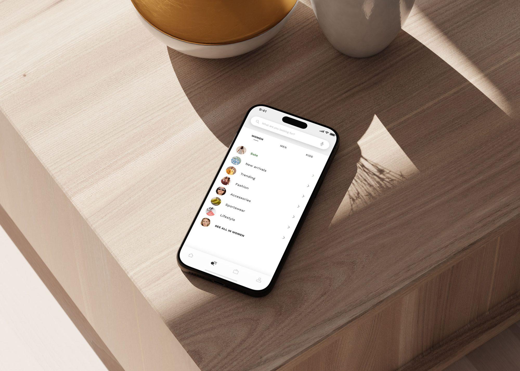 Bestseller app — shopping experience in context